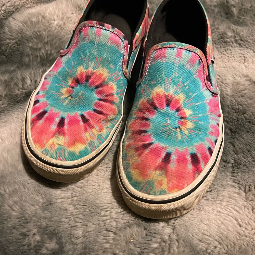 Tie dye vans (slip on)
